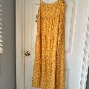 Reformation Yellow Ruffled Tiered Maxi Sundress